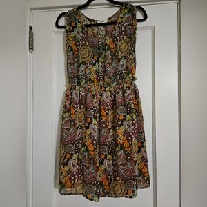 Umgee Sleeveless Shear Top dress. Elastic Waist. Skirt lined. Size Small